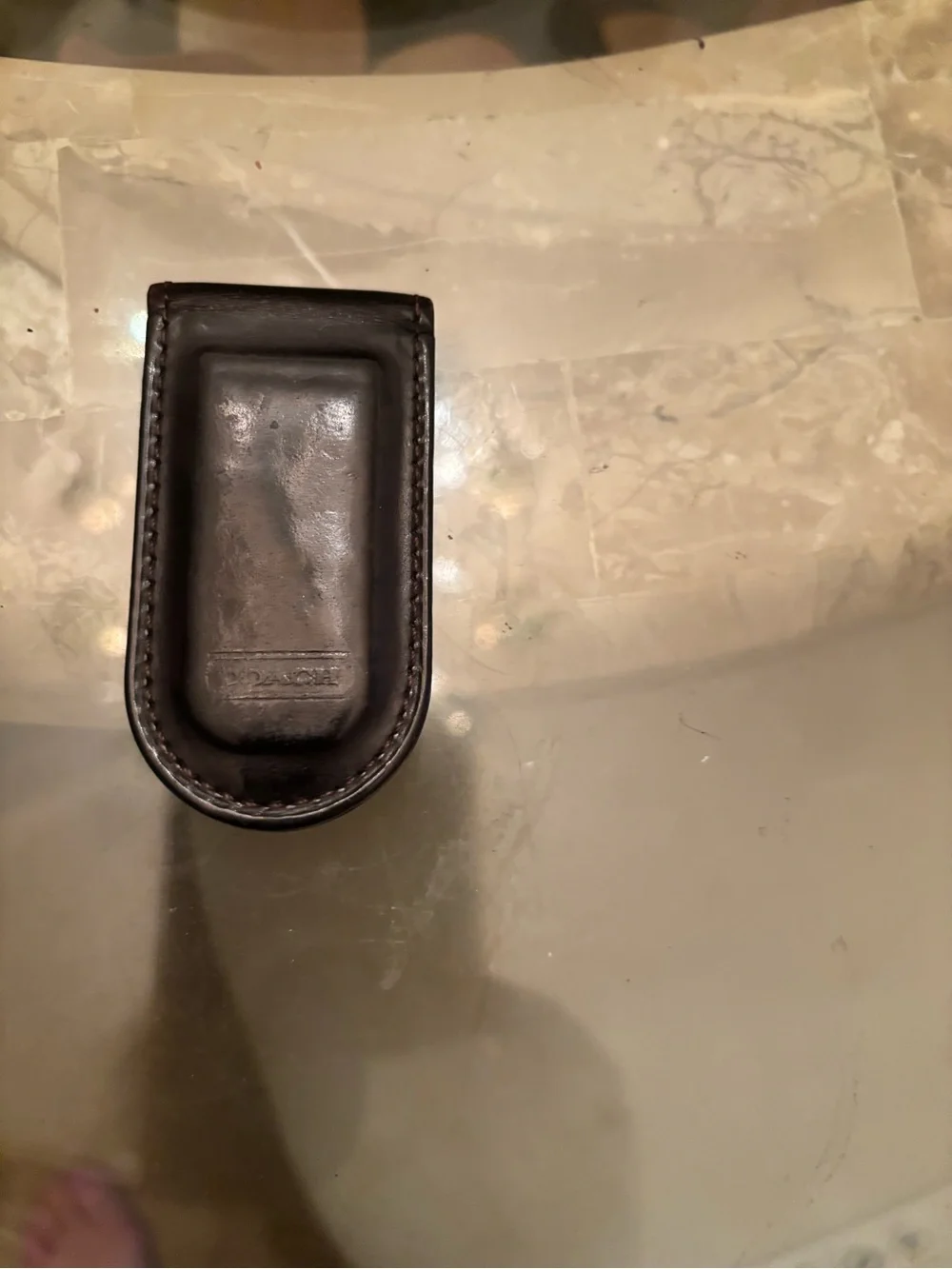 Coach Black Smooth Leather Money Clip